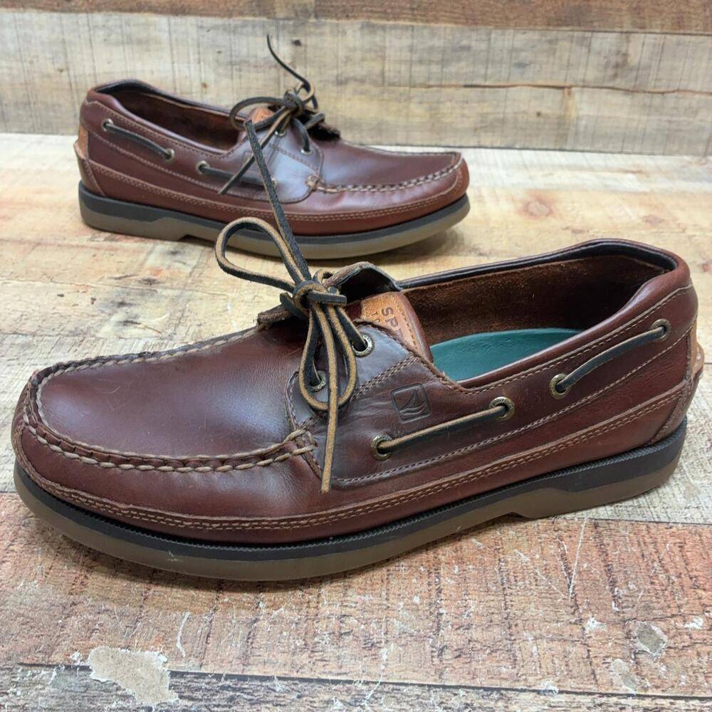 Sperry Top-Sider Mako Shoes Mens Size 11 44 Brown Leather Boat Nautical Casual